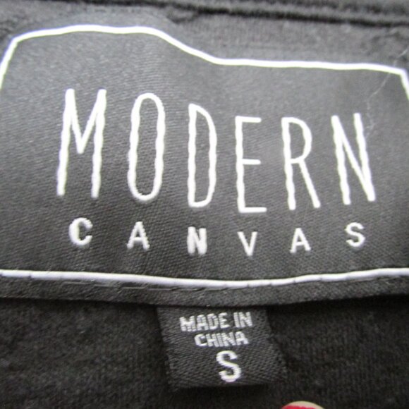 Modern Canvas Sweater Jacket‎ Women Small Black Long Sleeve Pullover Shirt Coat - Picture 3 of 5
